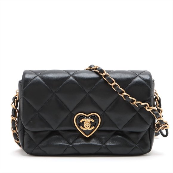 CHANEL Handbags - SOLD OUT ❌Chanel Matelasse Lambskin Chain shoulder bag Black Gold Metal fittings